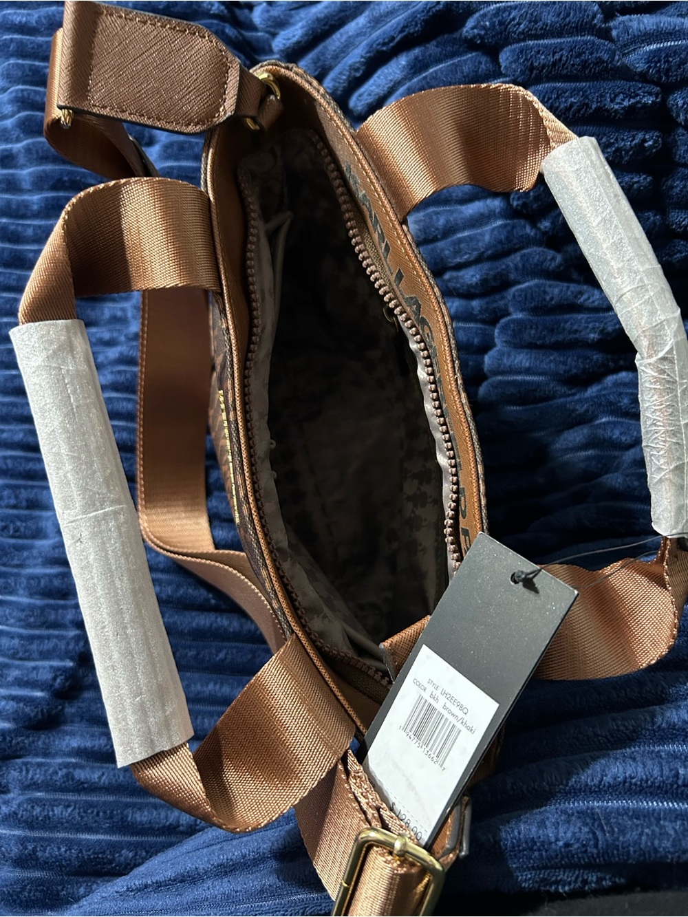 Karl Lagerfeld Brown Monogram Crossbody Bag - Picture 11 of 16